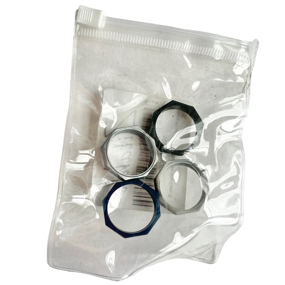 NEW 4 Men’s Silicone Ring Band Size 9 Zitahli Wedding Bands Black Silver Blue - Picture 6 of 9